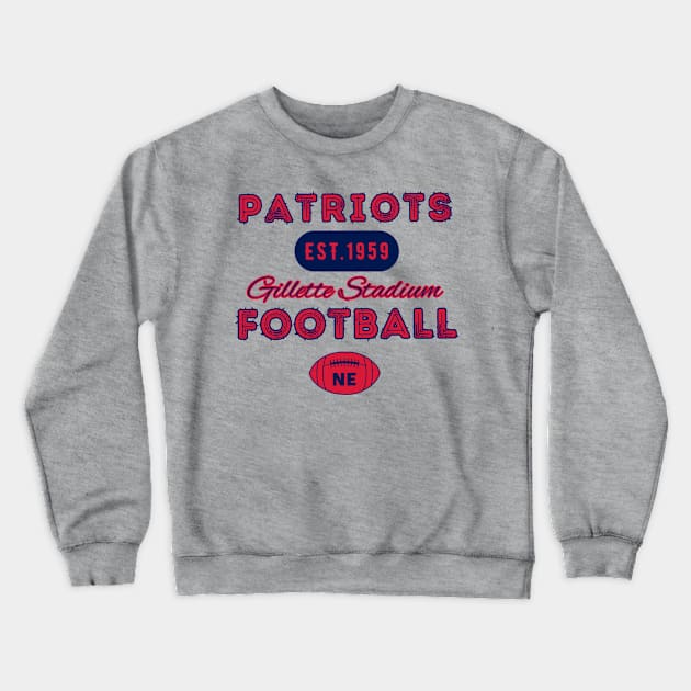 New England Football Vintage Style Crewneck Sweatshirt by Borcelle Vintage Apparel 
